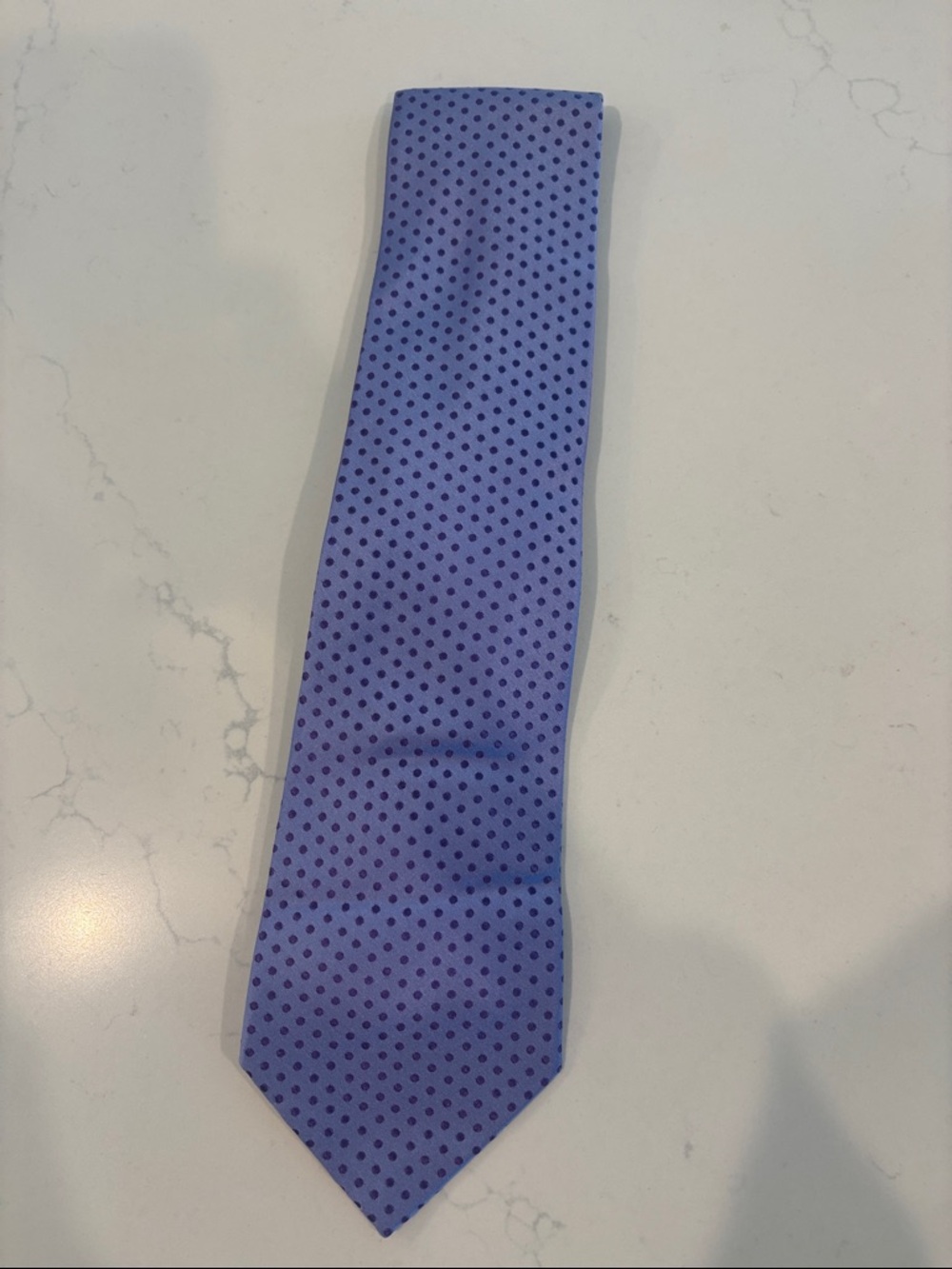Charvet Lavender tie with purple Polka Dots